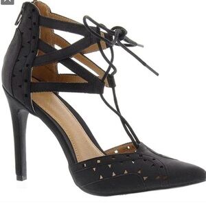 MIA Melonie black strappy heels